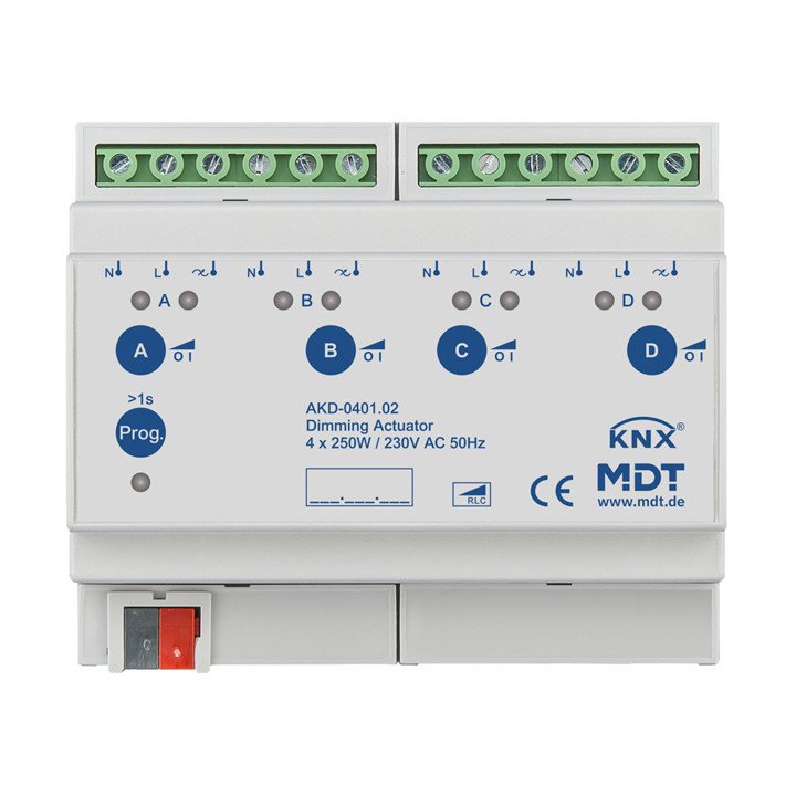 MDT AKD-0401.02 KNX-Dimmaktor | 4-fach, Wirkleistungsmessung | AVS Dom
