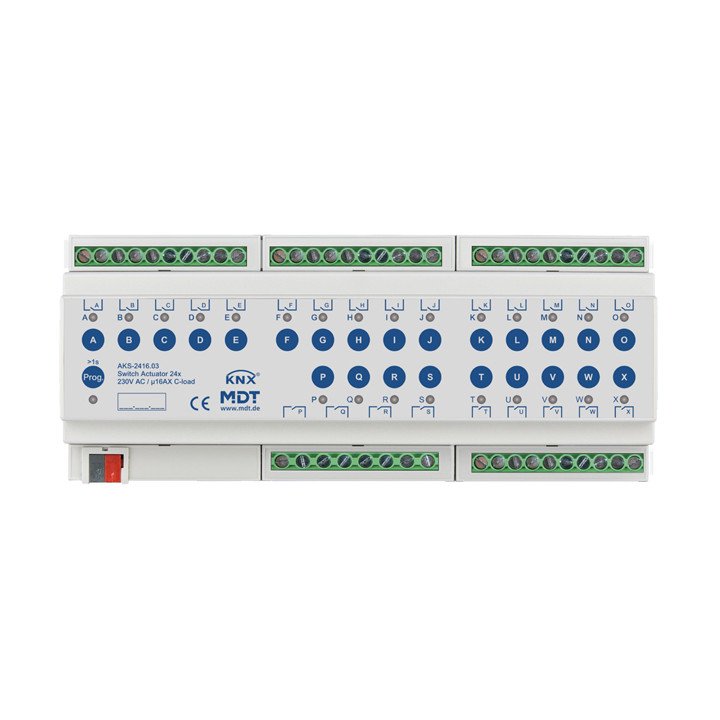 MDT AKS-2416.03 KNX-Schaltaktor Standard 16 A | 24-fach | AVS Domotec