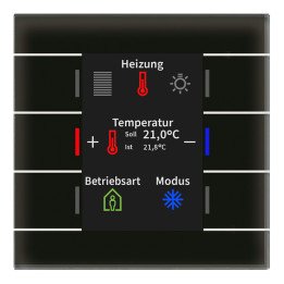 MDT BE-GT2TS.02S KNX-Glastaster II Smart | Temperatursensor | glas sch