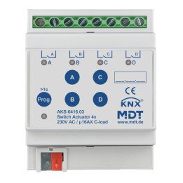 MDT AKS-0416.03 KNX-Schaltaktor Standard 16 A | 4-fach | AVS Domotec