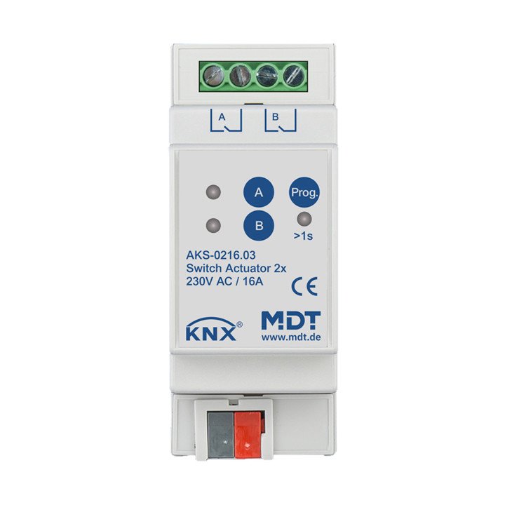 MDT AKS-0216.03 KNX-Schaltaktor Standard 16 A | 2-fach | AVS Domotec
