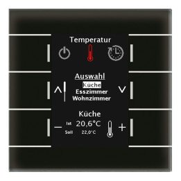 MDT BE-GBZS.01S KNX-Glasbedienzentrale Smart | glas schwarz/schwarz | 