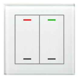 MDT BE-GTL20W.01 KNX-Glastaster II Light | 2-fach, neutral | glas weiß