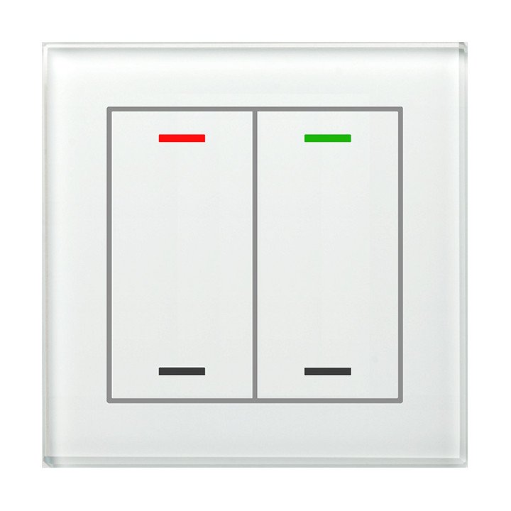 MDT BE-GTL20W.01 KNX-Glastaster II Light | 2-fach, neutral | glas weiß