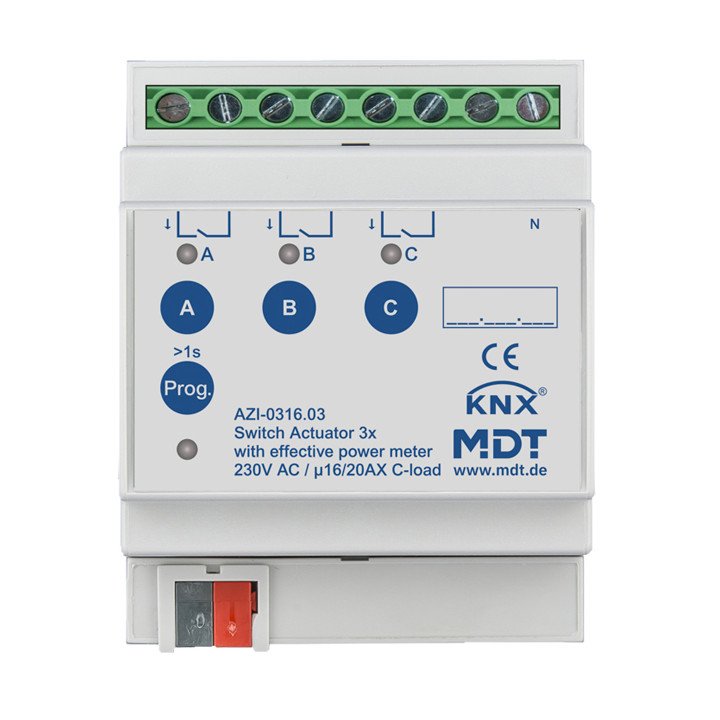 MDT AZI-0316.03 KNX-Schaltaktor Industrie mit TrueRMS v3 | 3-fach | AV