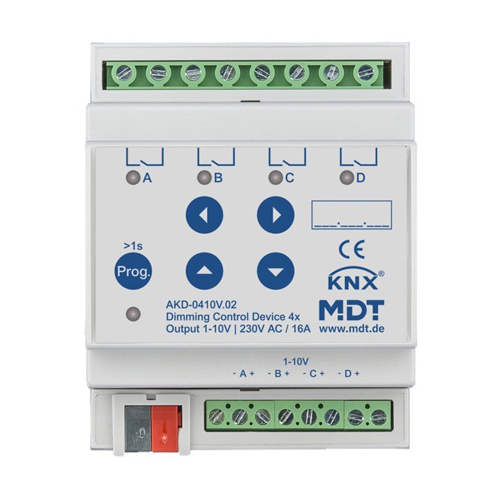 MDT AKD-0410V.02 KNX-Dimmaktor 1-10 V | 4-fach | AVS Domotec
