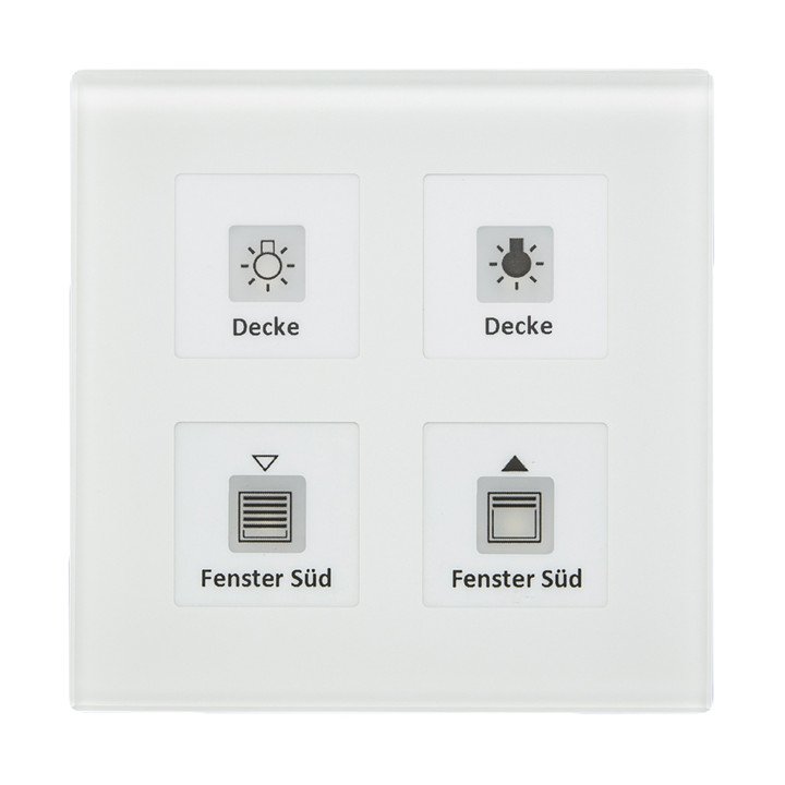 MDT BE-GT04W.01 KNX-Glastaster Plus | 4-fach | glas weiß | AVS Domotec