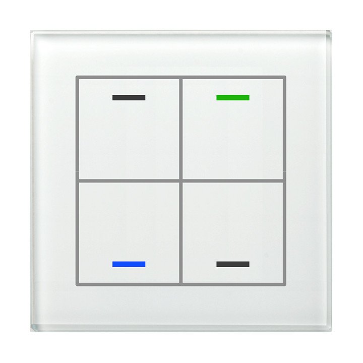 MDT BE-GTL4TW.01 KNX-Glastaster II Light m. Temperatursensor | 4-fach,