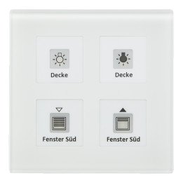 MDT BE-GTT4W.01 KNX-Glastaster Plus | 4-fach, Temperatursensor | glas 