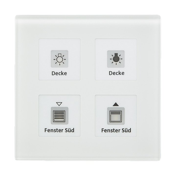 MDT BE-GTT4W.01 KNX-Glastaster Plus | 4-fach, Temperatursensor | glas 