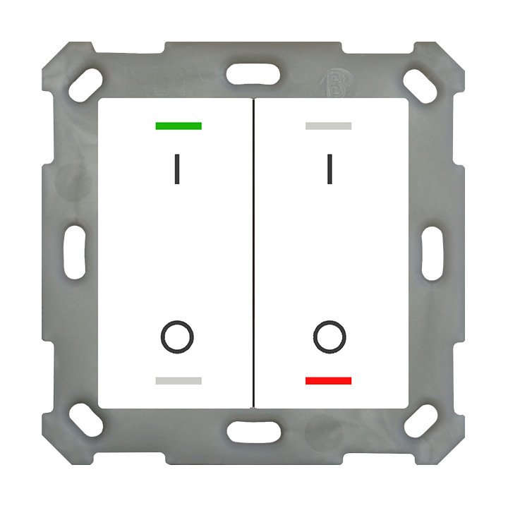 MDT BE-TAL5502.B1 KNX-Tastsensor Light 55 | 2-fach, IO-Symbol | reinwe