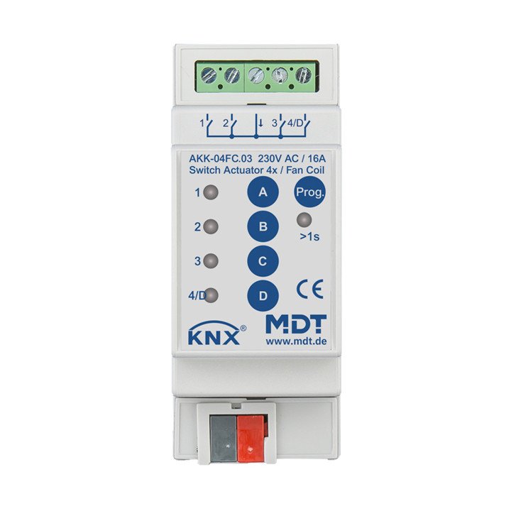 MDT AKK-04FC.03 KNX-Fan-Coil-Aktor Kompakt UP | 4-fach | AVS Domotec