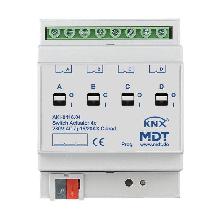 MDT AKI-0416.04 KNX-Schaltaktor Industrie | 4-fach | AVS Domotec