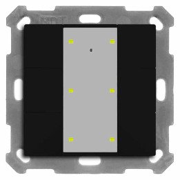 MDT BE-TA55T606.02 KNX-Tastsensor Plus m. Temp. UP v2 | 6-fach | schwa