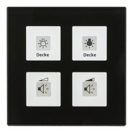 MDT BE-GTT4S.01 KNX-Glastaster Plus | 4-fach, Temperatursensor | glas 