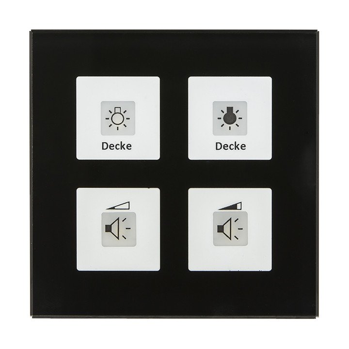 MDT BE-GTT4S.01 KNX-Glastaster Plus | 4-fach, Temperatursensor | glas 