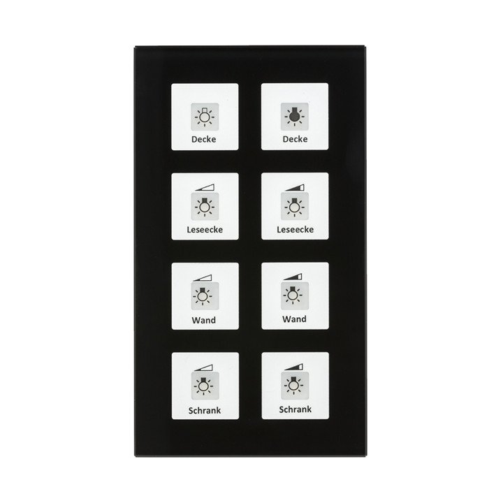 MDT BE-GT08S.01 KNX-Glastaster Plus | 8-fach | glas schwarz | AVS Domo