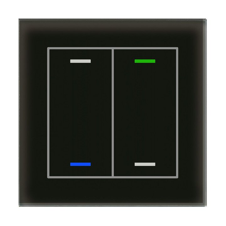 MDT BE-GTL2TS.01S KNX-Glastaster II Light m. Temperaturs. | 2-fach, ne