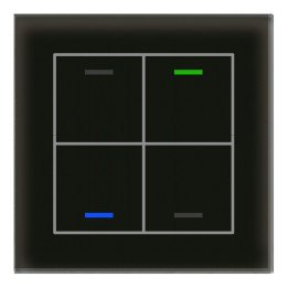 MDT BE-GTL4TS.01S KNX-Glastaster II Light m. Temperaturs. | 4-fach, ne