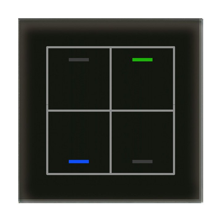 MDT BE-GTL4TS.01S KNX-Glastaster II Light m. Temperaturs. | 4-fach, ne