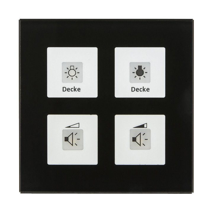 MDT BE-GT04S.01 KNX-Glastaster Plus | 4-fach | glas schwarz | AVS Domo