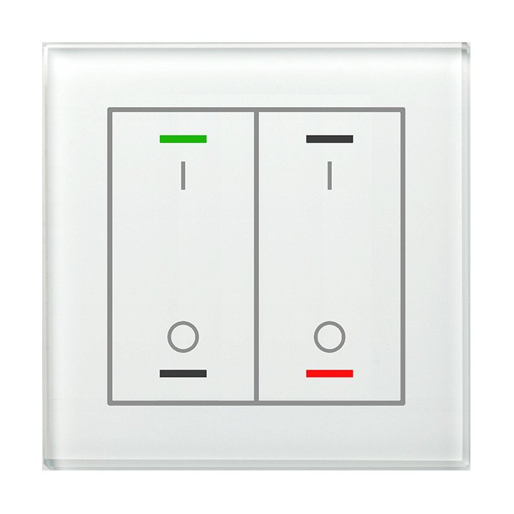 MDT BE-GTL2TW.B1 KNX-Glastaster II Light m. Temperatursensor | 2-fach,