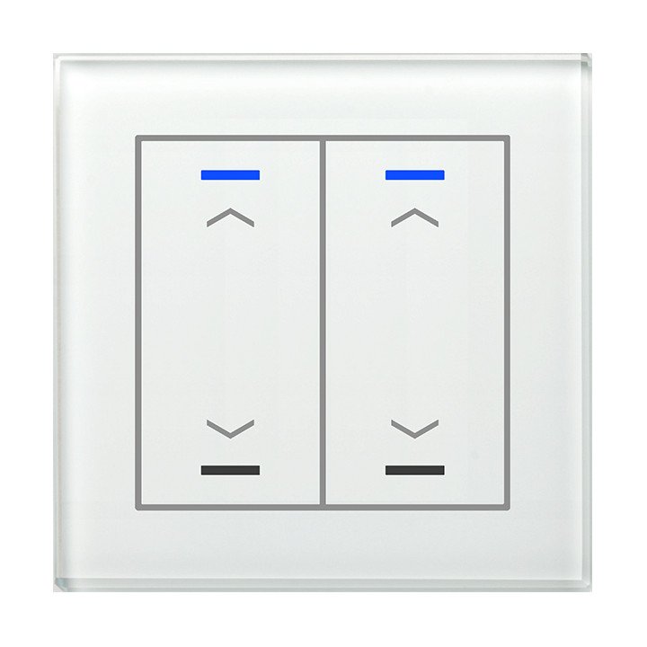 MDT BE-GTL20W.A1 KNX-Glastaster II Light | 2-fach, Pfeile | glas weiß 