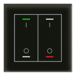 MDT BE-GTL2TS.B1S KNX-Glastaster II Light m. Temperatursensor | 2-fach