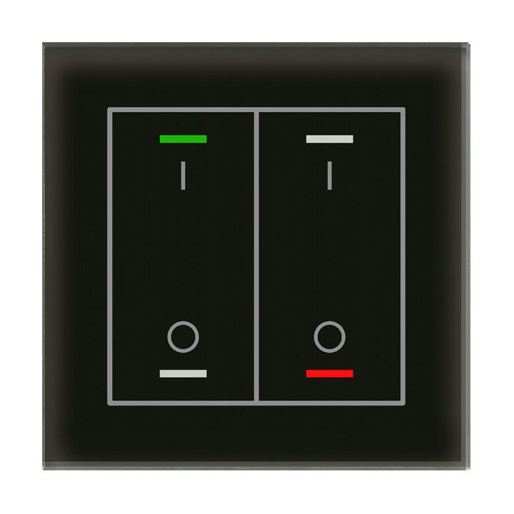 MDT BE-GTL2TS.B1S KNX-Glastaster II Light m. Temperatursensor | 2-fach