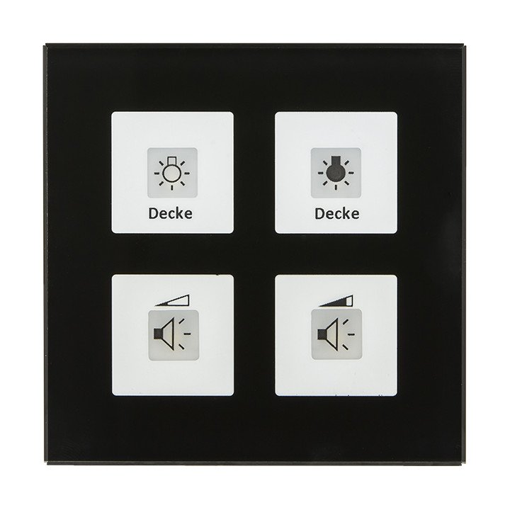 MDT RF-GTT4S.01 KNX-RF-Glastaster 4-fach | 4-fach | glas schwarz | AVS