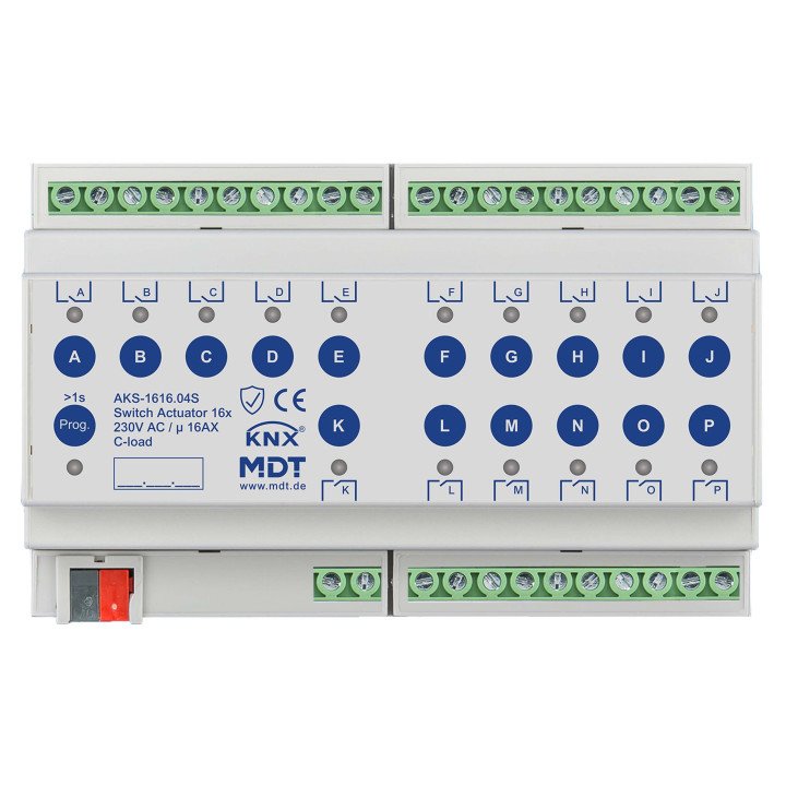 MDT AKS-1616.04S KNX-Schaltaktor Standard 16 A | 16-fach, Secure | AVS