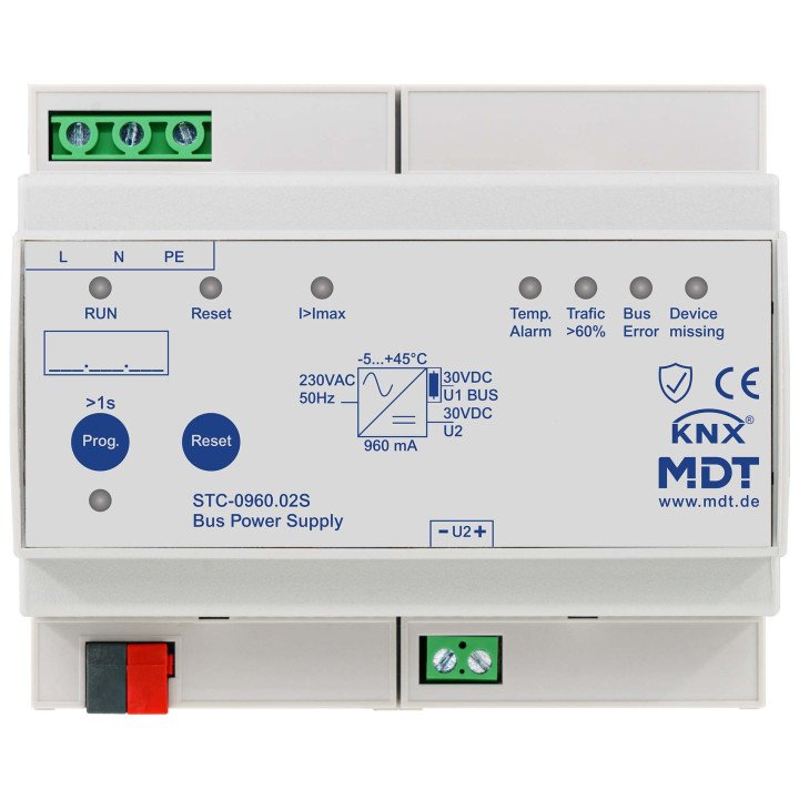 MDT STC-0960.02S KNX Busspannungsversorgung | 960 mA, Diagnosefunktion