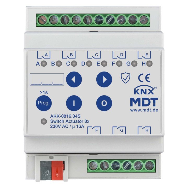 MDT AKK-0816.04S KNX-Schaltaktor Kompakt | 8-fach, Secure | AVS Domote
