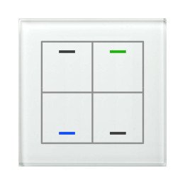 MDT GTL-4T0W.02S KNX-Glastaster II Light m. Temperaturs. | 4-fach, neu