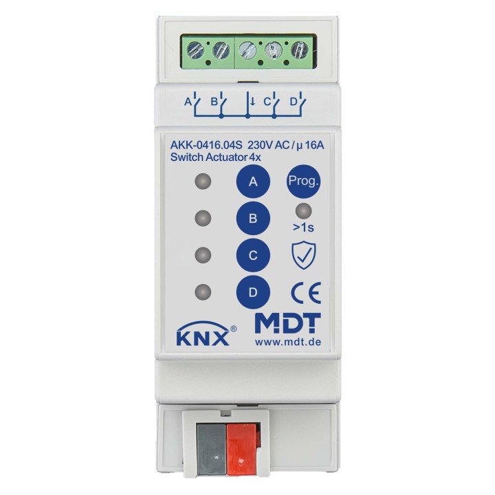 MDT AKK-0416.04S KNX-Schaltaktor Kompakt | 4-fach, Secure | AVS Domote